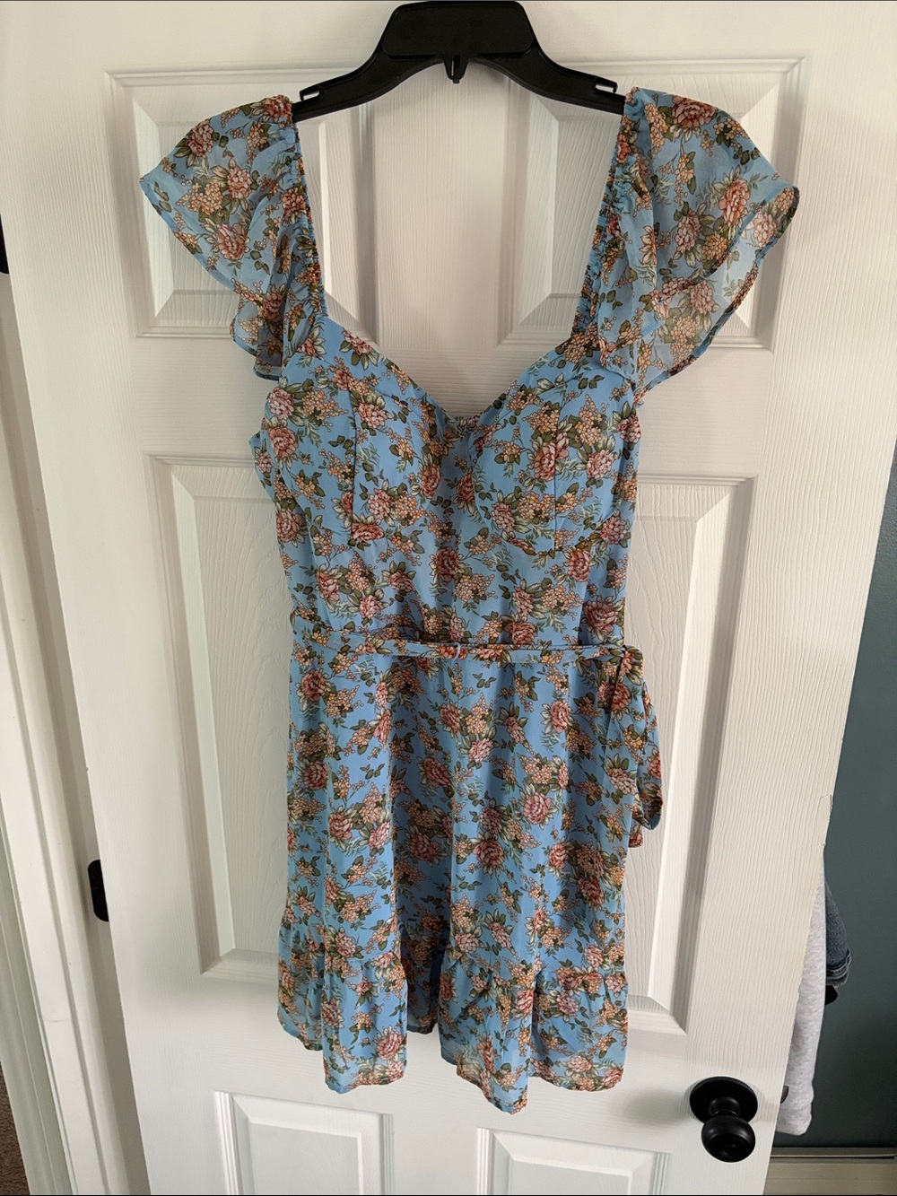 Lily Rose Light Blue Floral Summer Dress